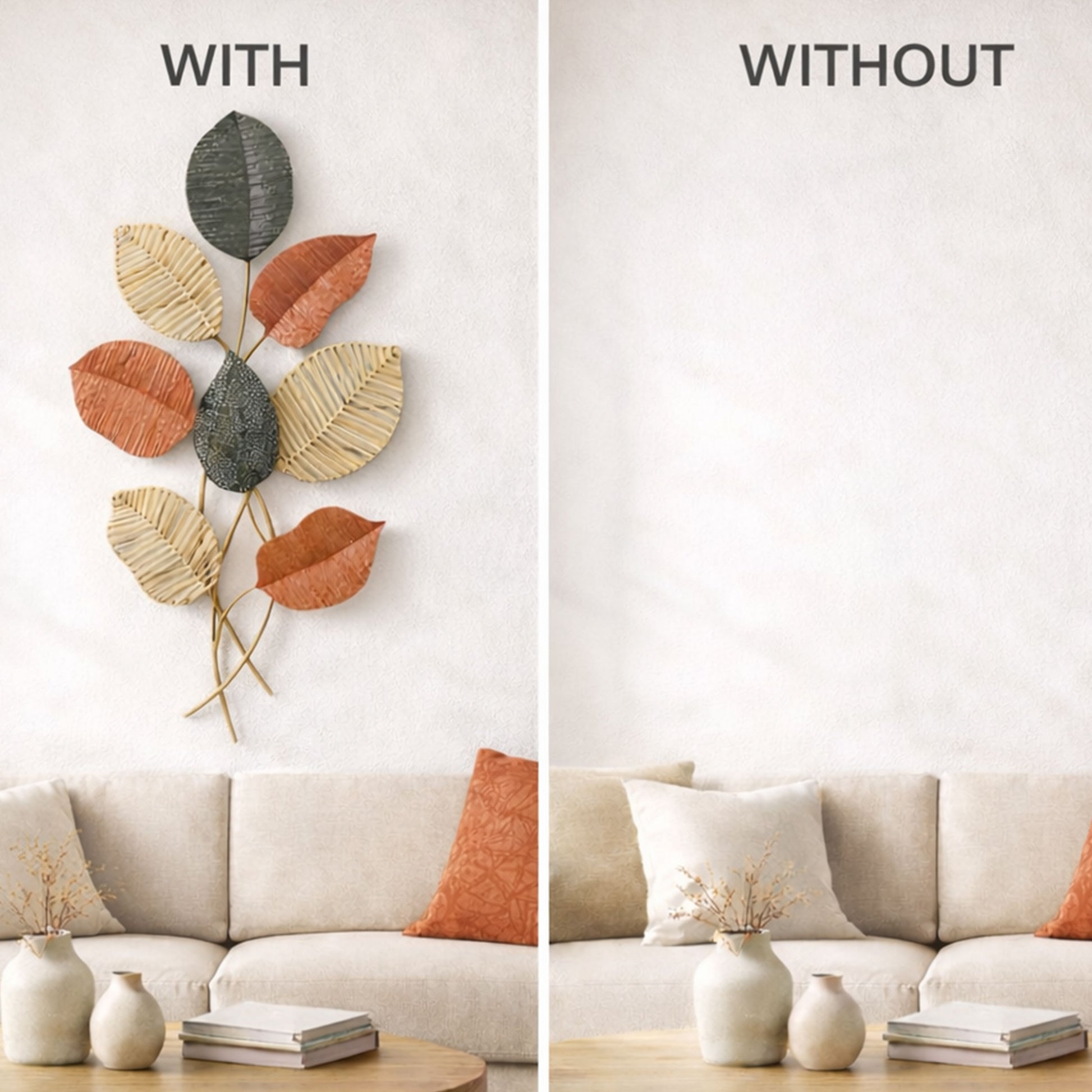 MDC509 RUST CREAM METAL WALL DECOR