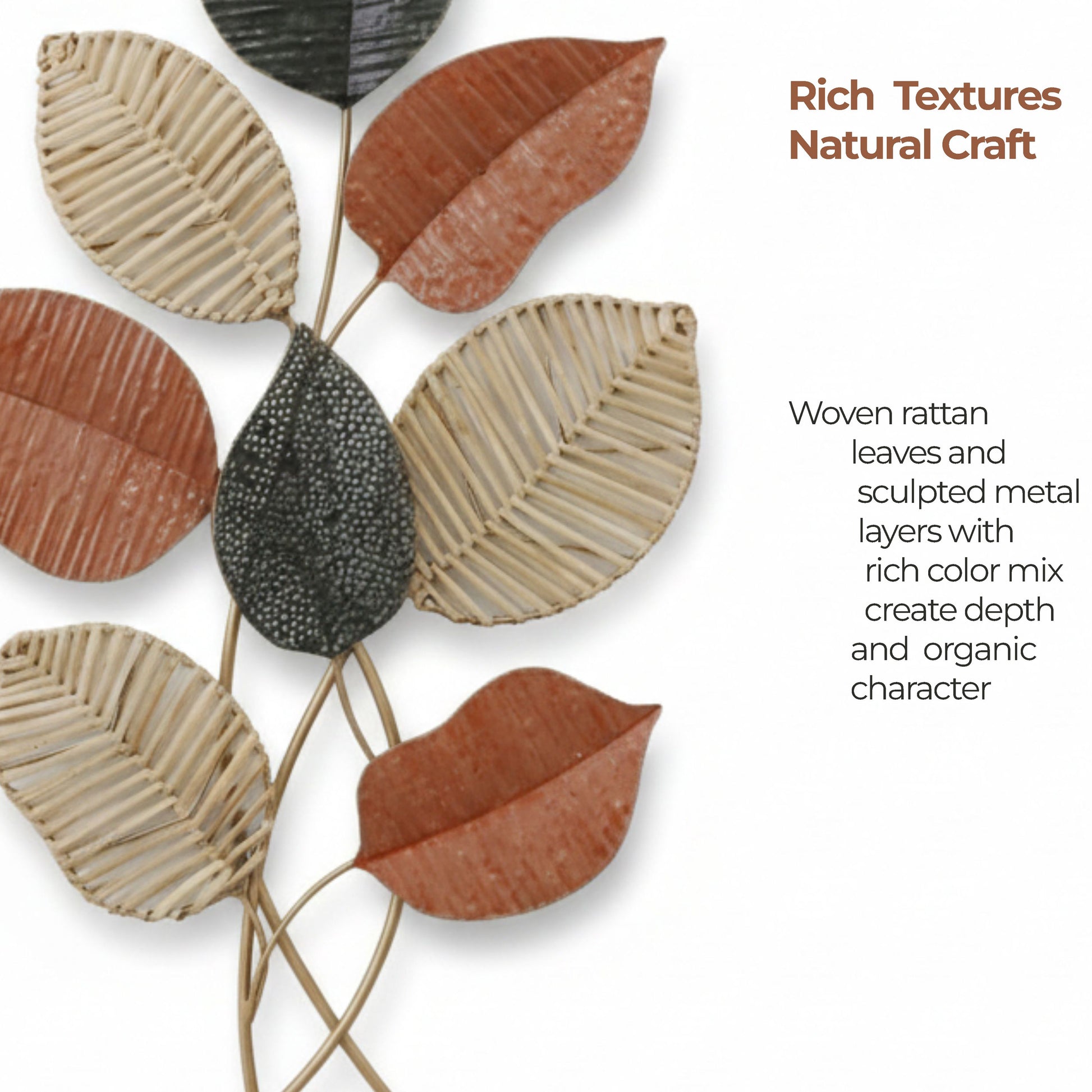 MDC509 RUST CREAM METAL WALL DECOR