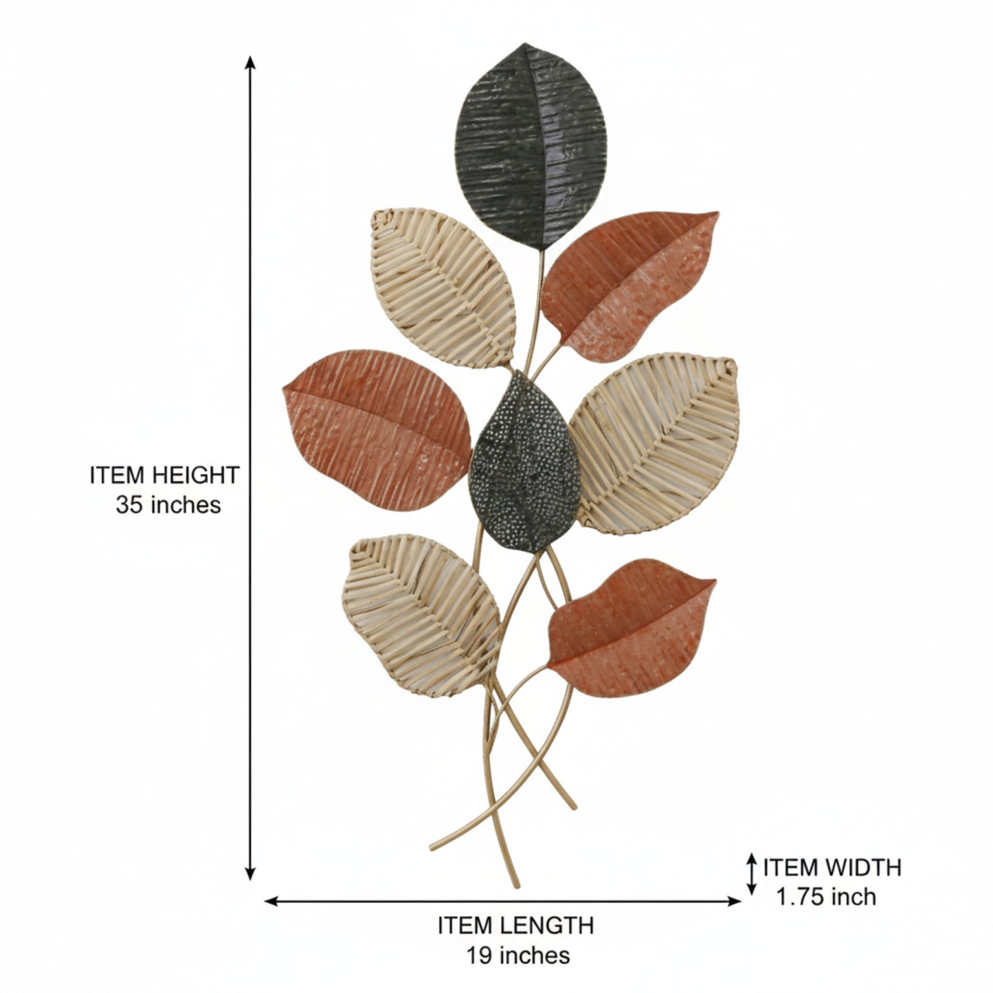 MDC509 RUST CREAM METAL WALL DECOR