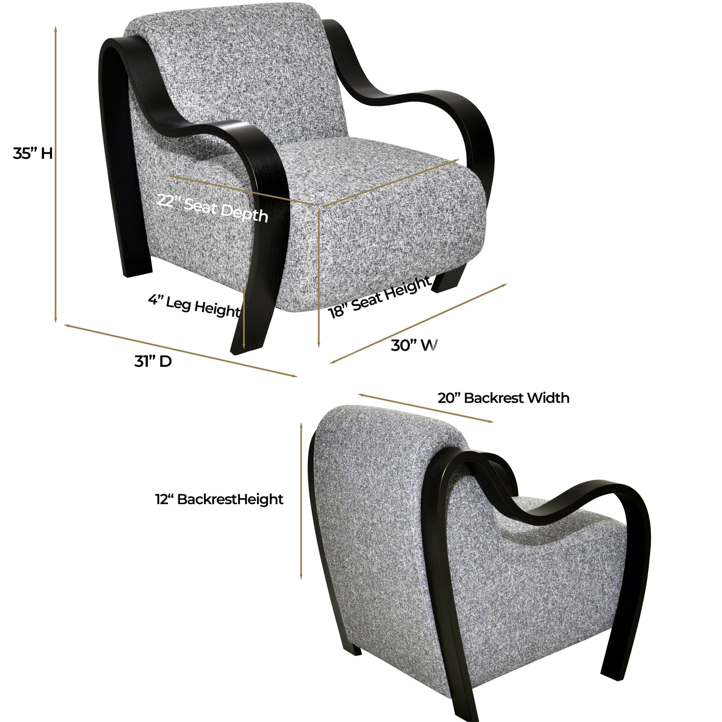 CH560 BLKBLK ARM CHAIR