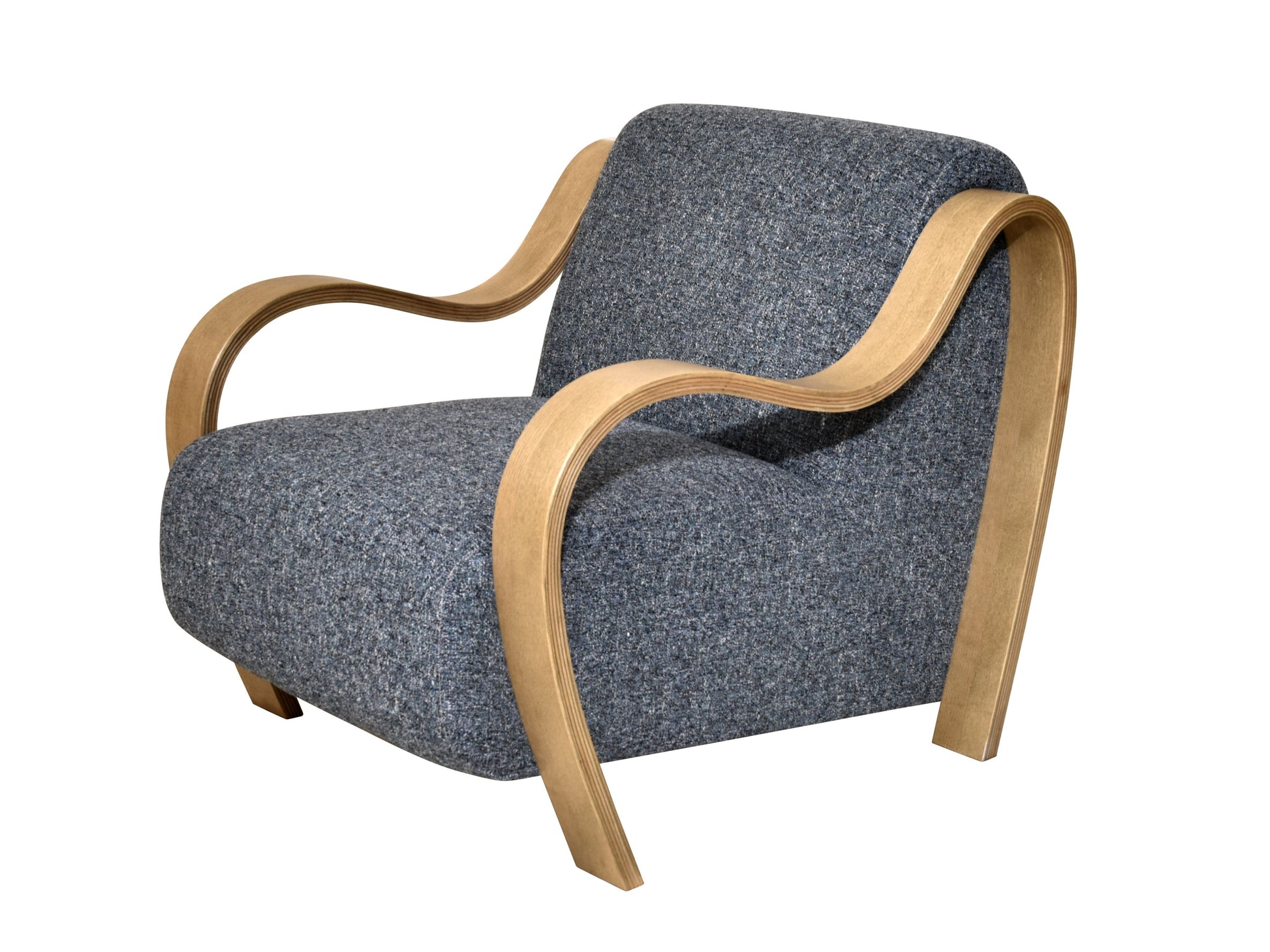 CH560 NAVY-NATURAL ARM CHAIR