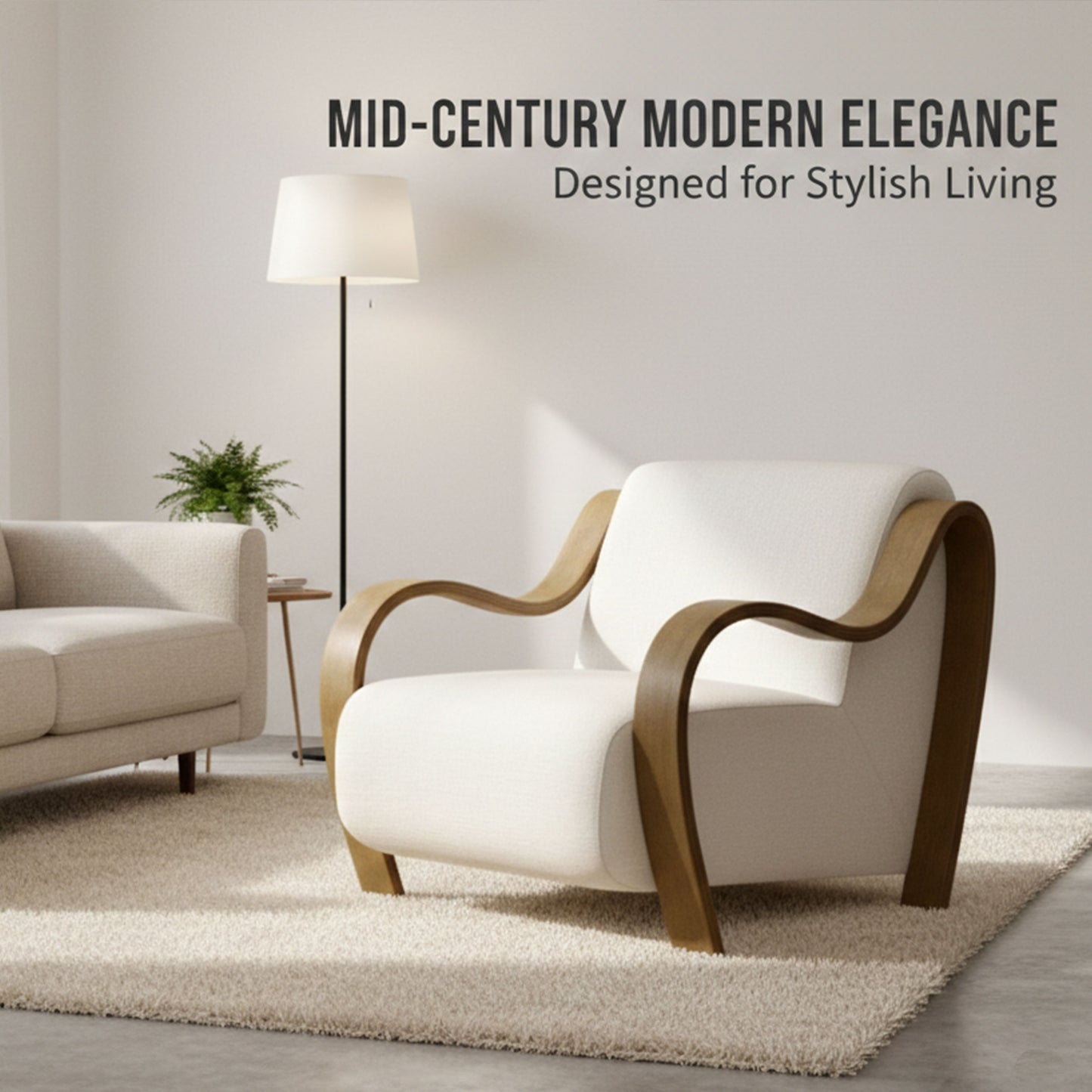 CH560 WHITE-NATURAL ARM CHAIR
