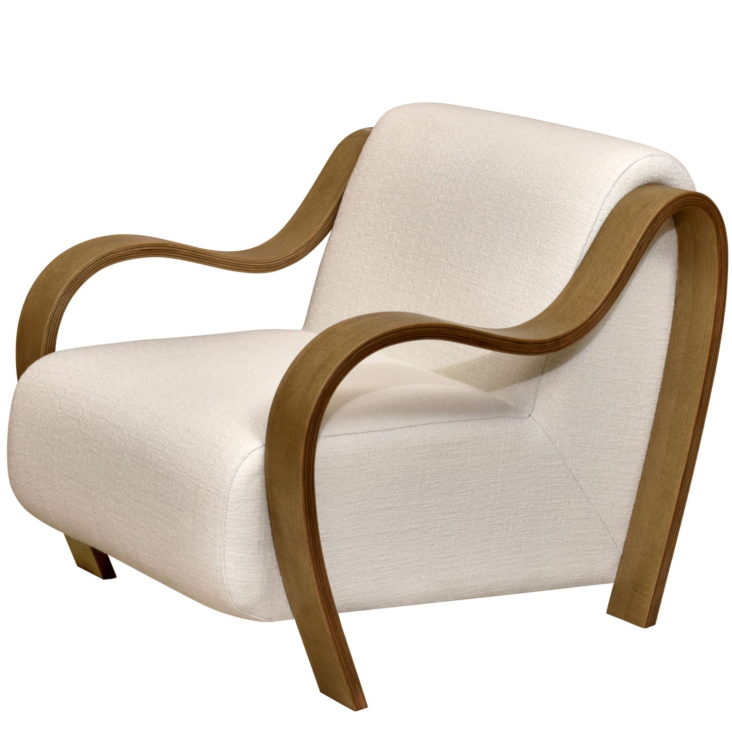 CH560 WHITE-NATURAL ARM CHAIR