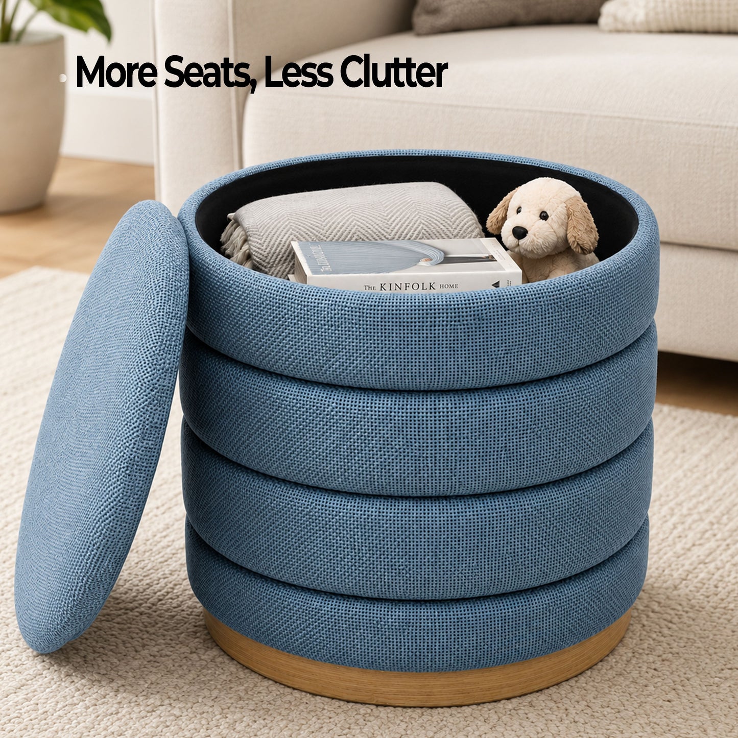 OT622 LIGHT BLUE OTTOMAN