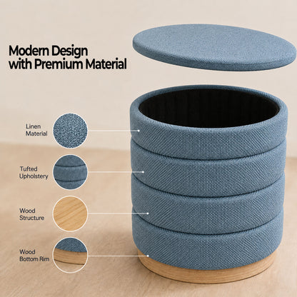 OT622 LIGHT BLUE OTTOMAN