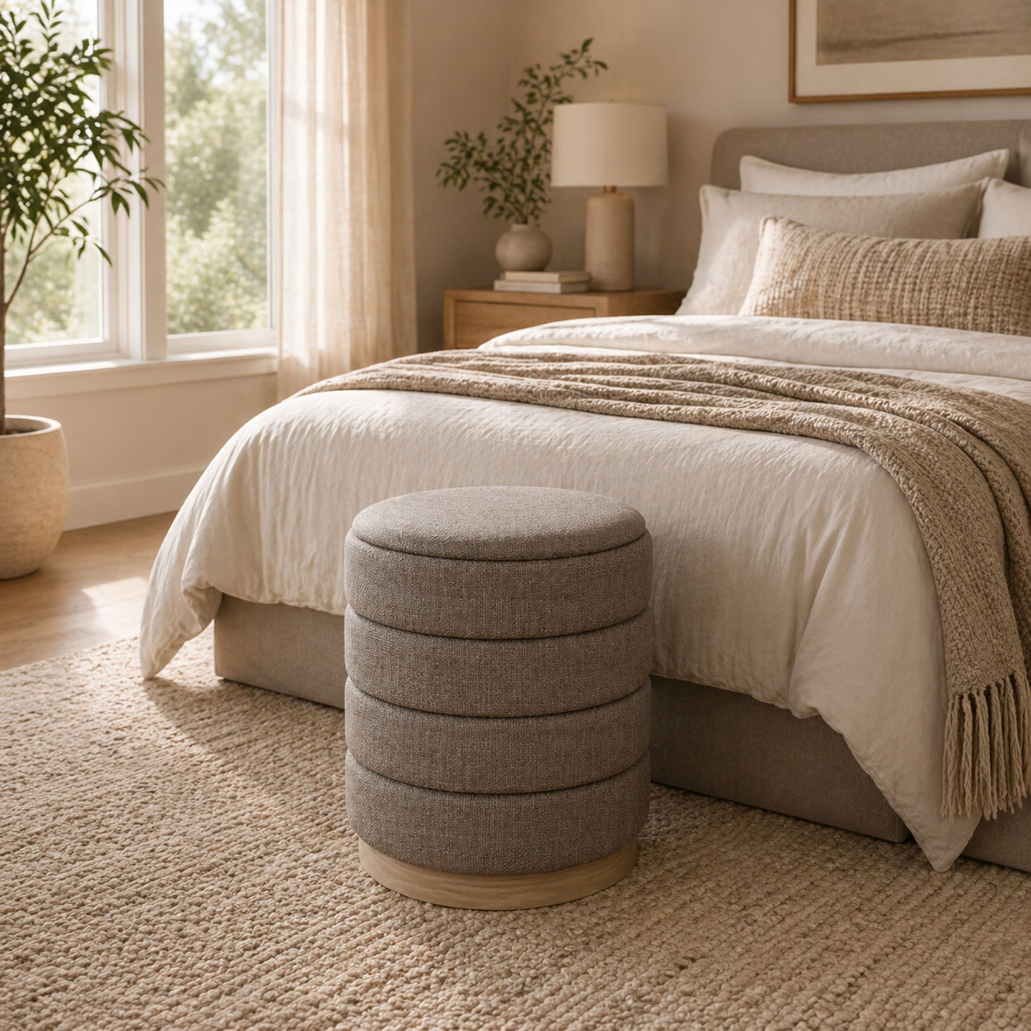 OT622 TAN OTTOMAN