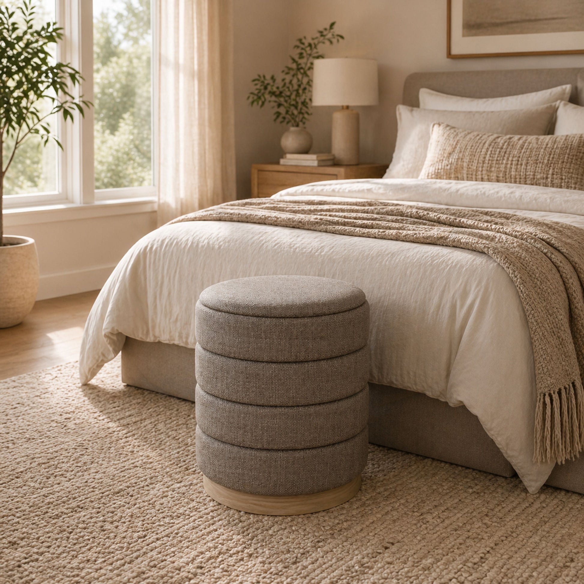 OT622 TAN OTTOMAN