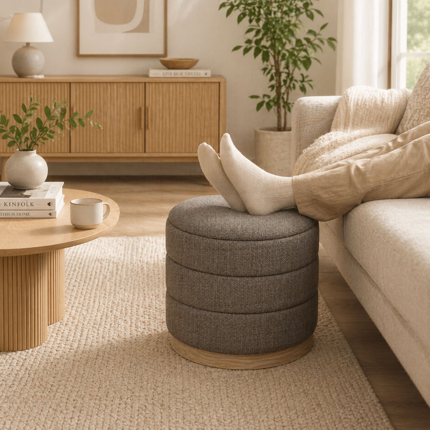 OT622 TAN OTTOMAN