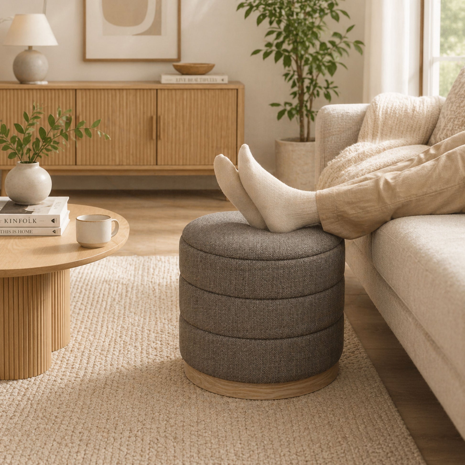 OT622 TAN OTTOMAN