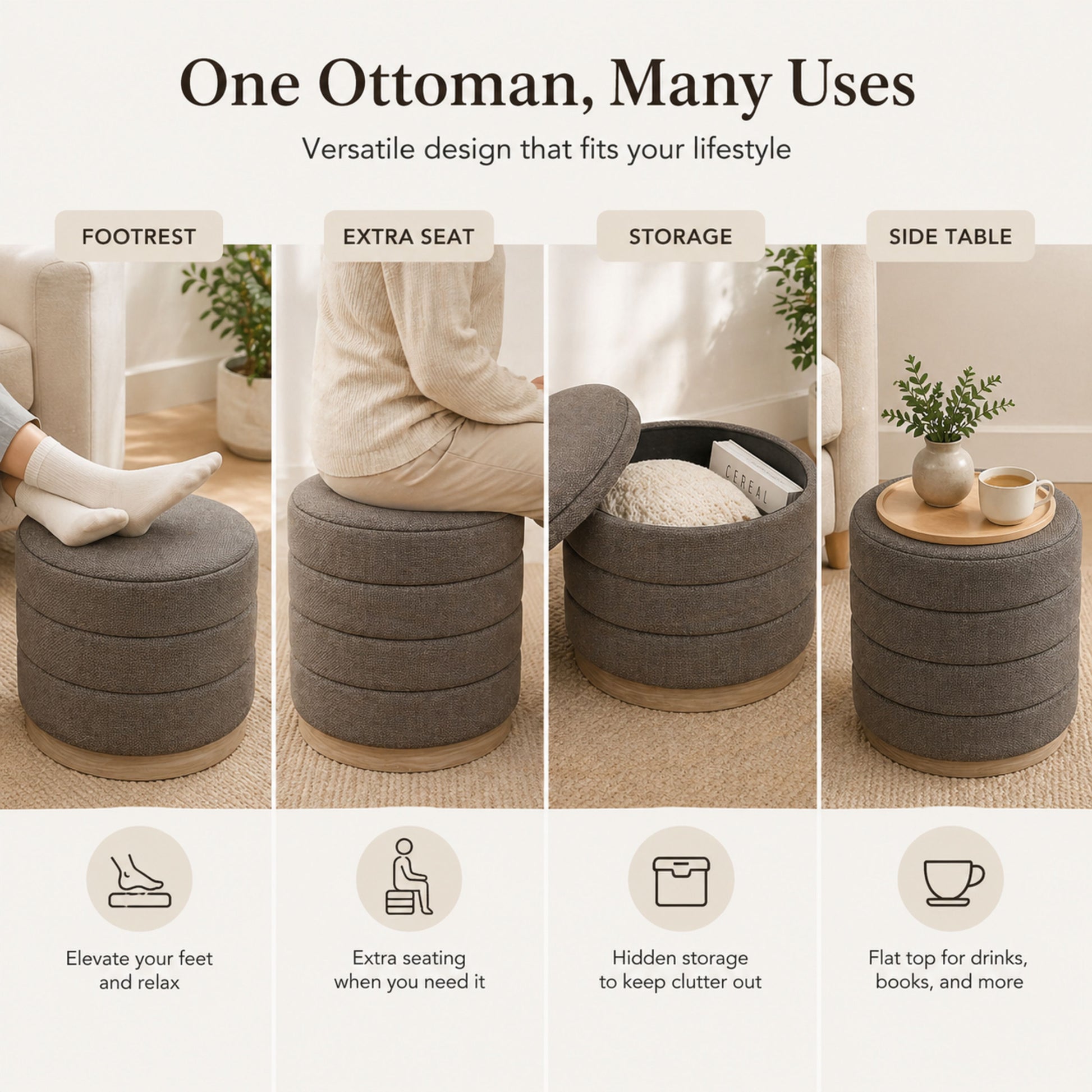 OT622 TAN OTTOMAN