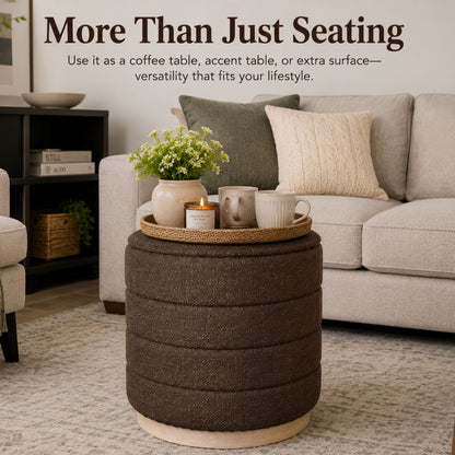 OT622 CHOCOLATE OTTOMAN