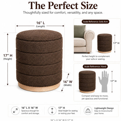 OT622 CHOCOLATE OTTOMAN