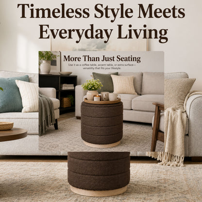 OT622 CHOCOLATE OTTOMAN