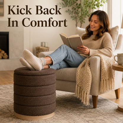 OT622 CHOCOLATE OTTOMAN