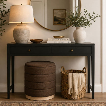 OT622 CHOCOLATE OTTOMAN