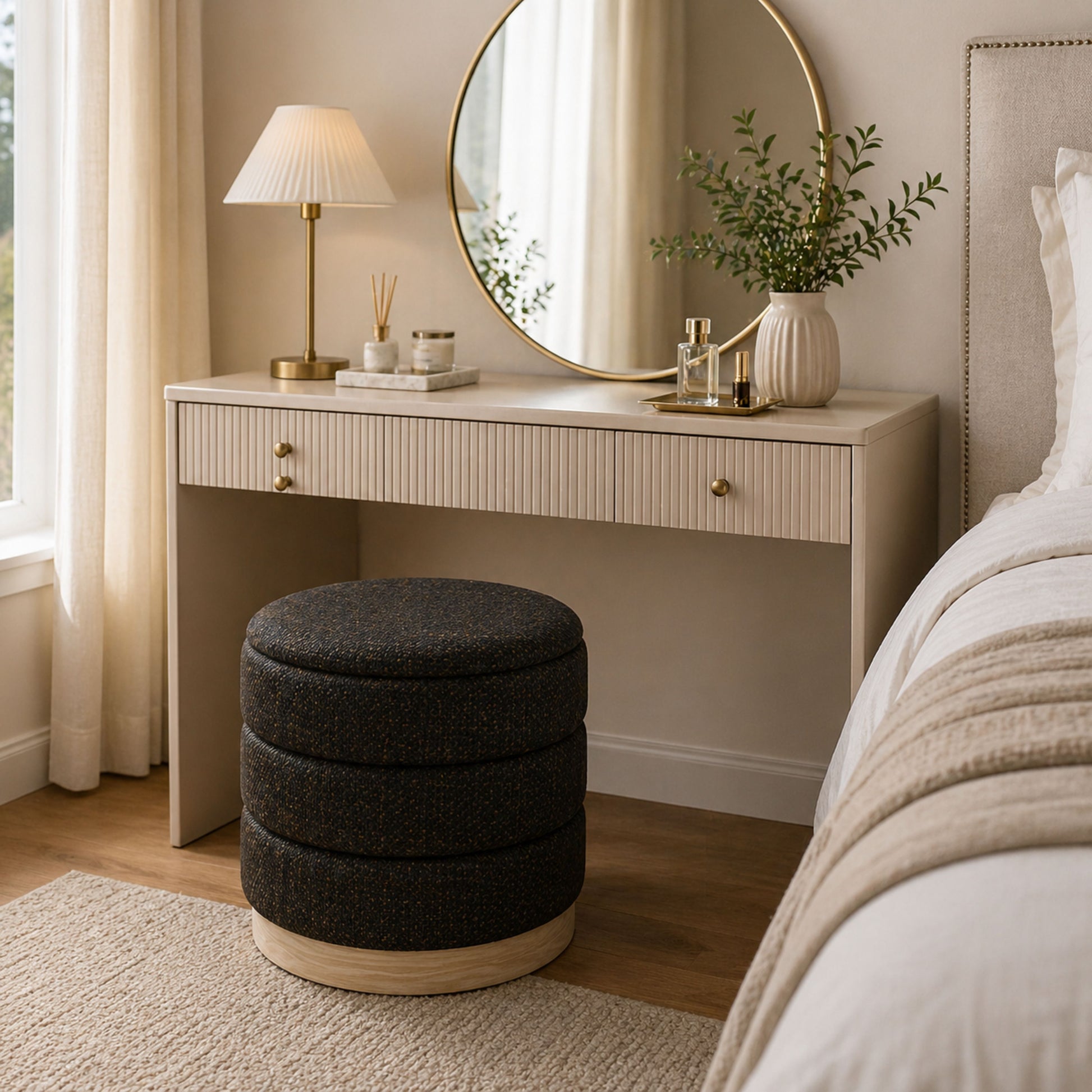 OT622 CHOCOLATE OTTOMAN