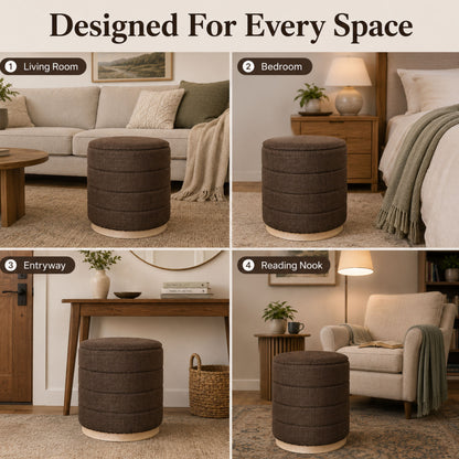 OT622 CHOCOLATE OTTOMAN