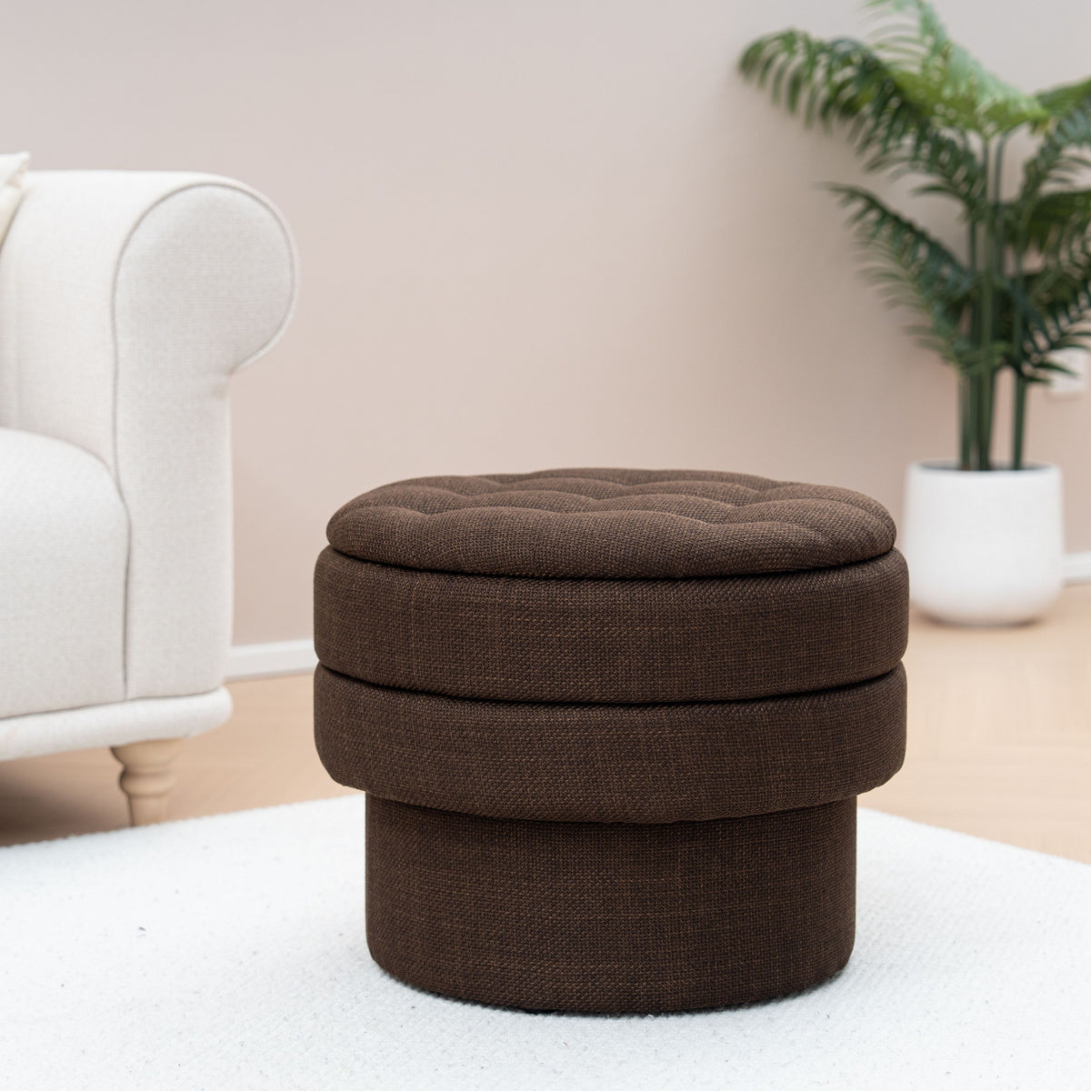 OT702 CHOCOLATE OTTOMAN