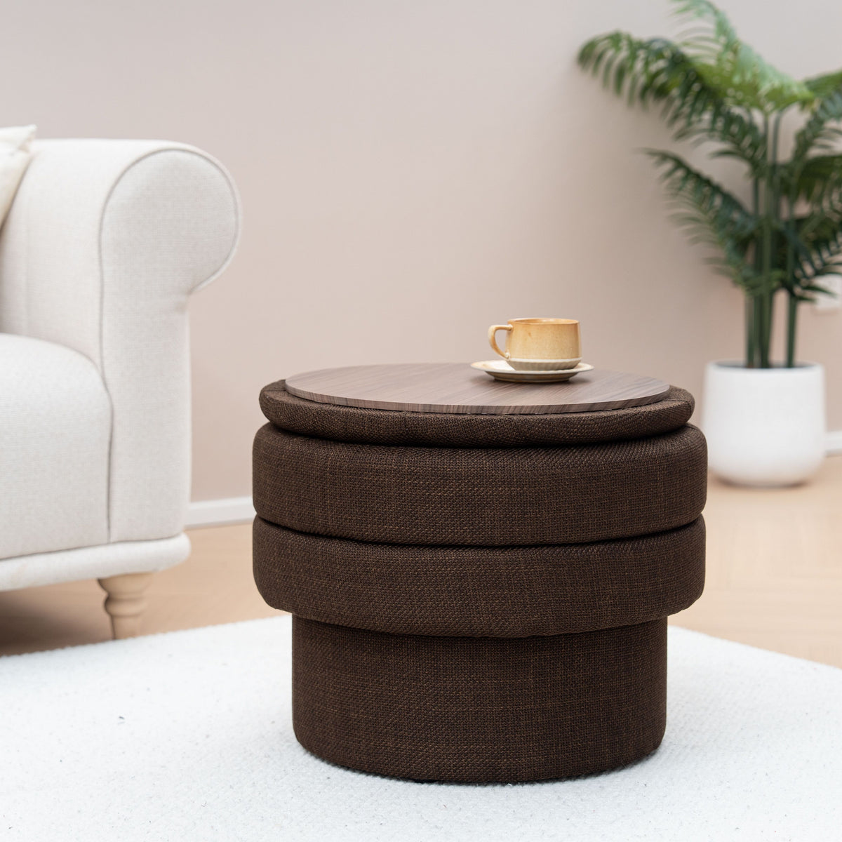 OT702 CHOCOLATE OTTOMAN