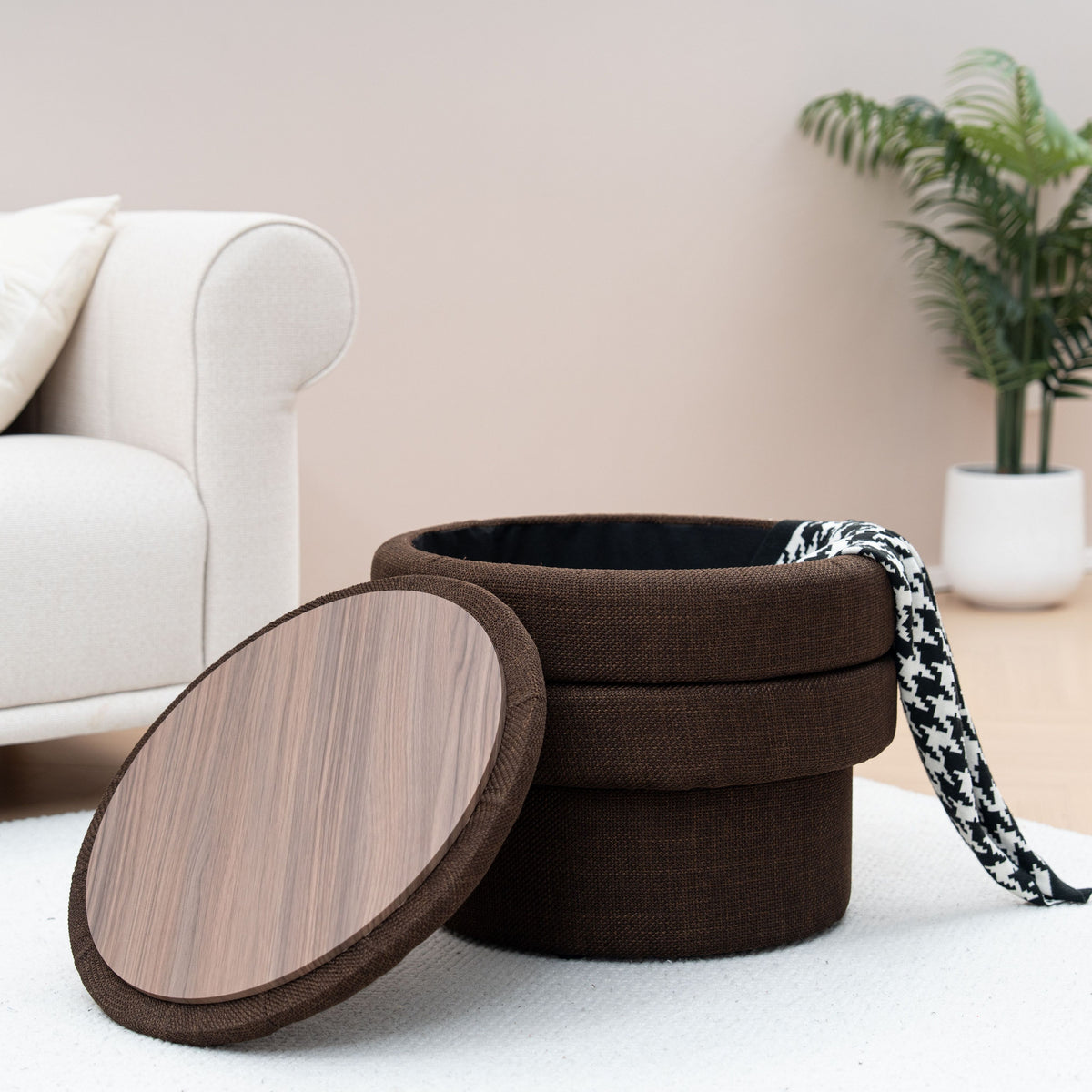 OT702 CHOCOLATE OTTOMAN