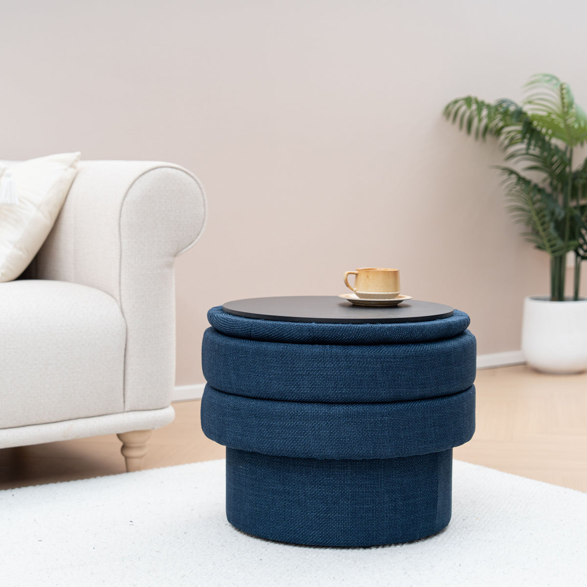 OT702 DARK BLUE OTTOMAN