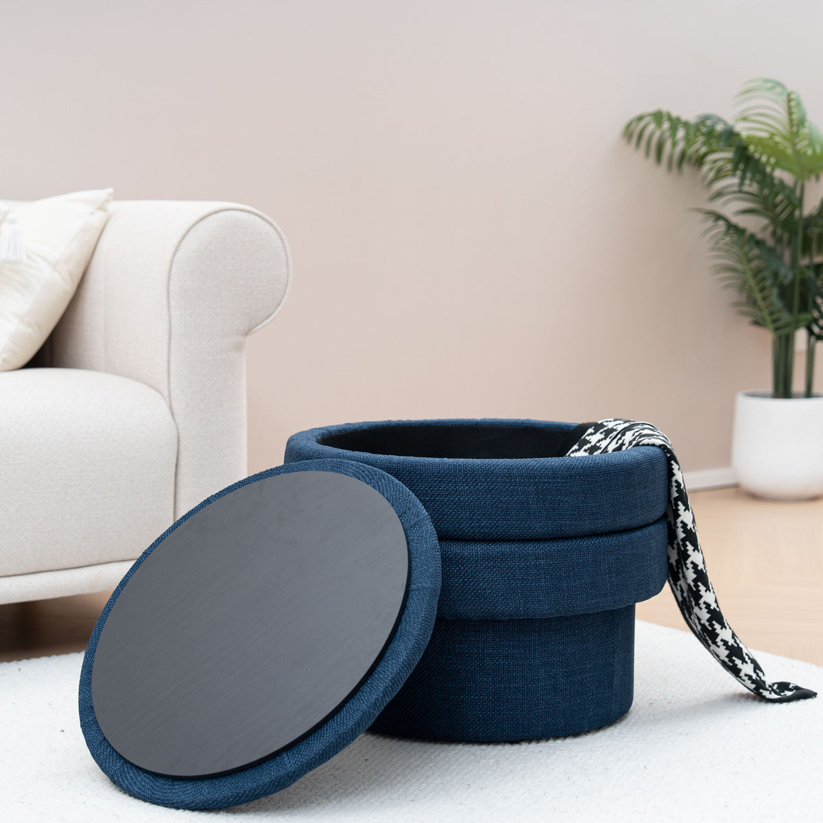 OT702 DARK BLUE OTTOMAN