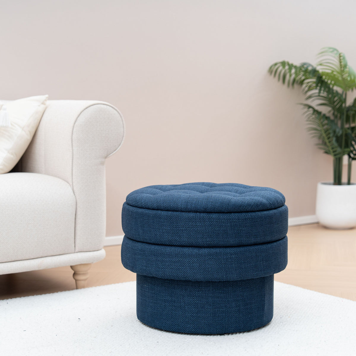 OT702 DARK BLUE OTTOMAN