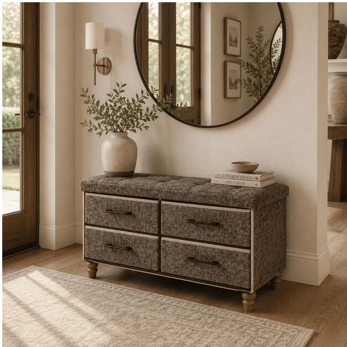 OT700 BROWN-BRNLEG GIFTS OTTOMAN