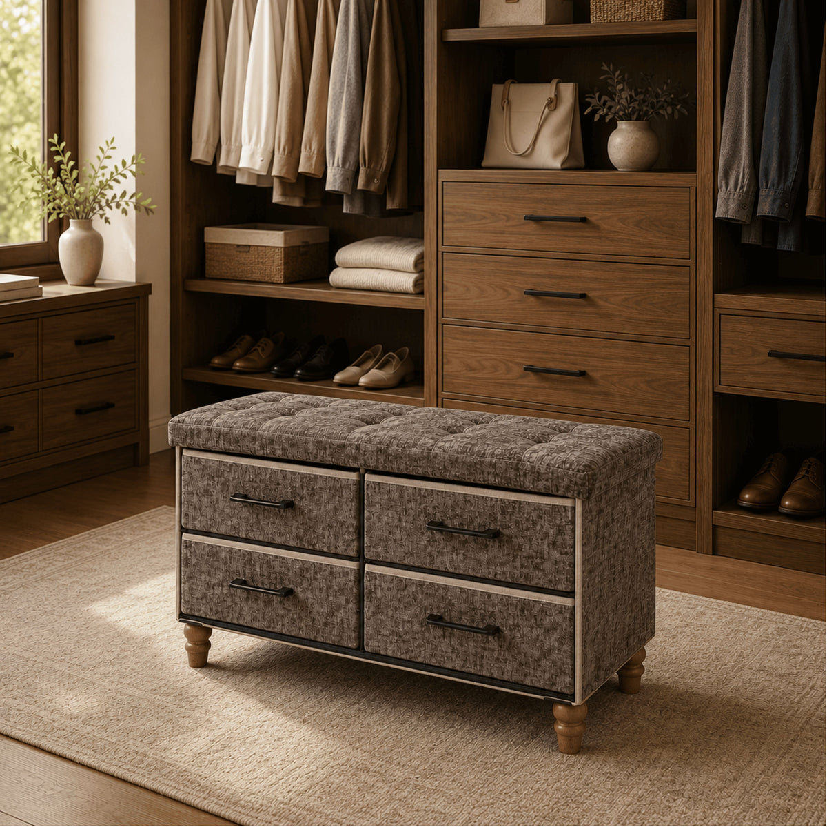OT700 BROWN-BRNLEG GIFTS OTTOMAN