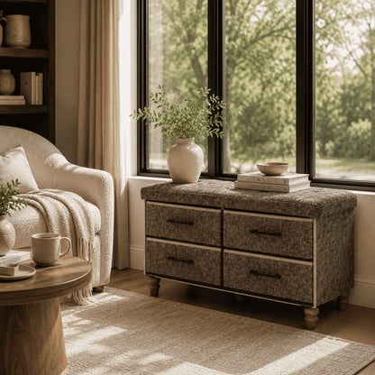 OT700 BROWN-BRNLEG GIFTS OTTOMAN