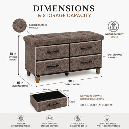 OT700 BROWN-BRNLEG GIFTS OTTOMAN