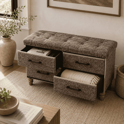 OT700 BROWN-BRNLEG GIFTS OTTOMAN