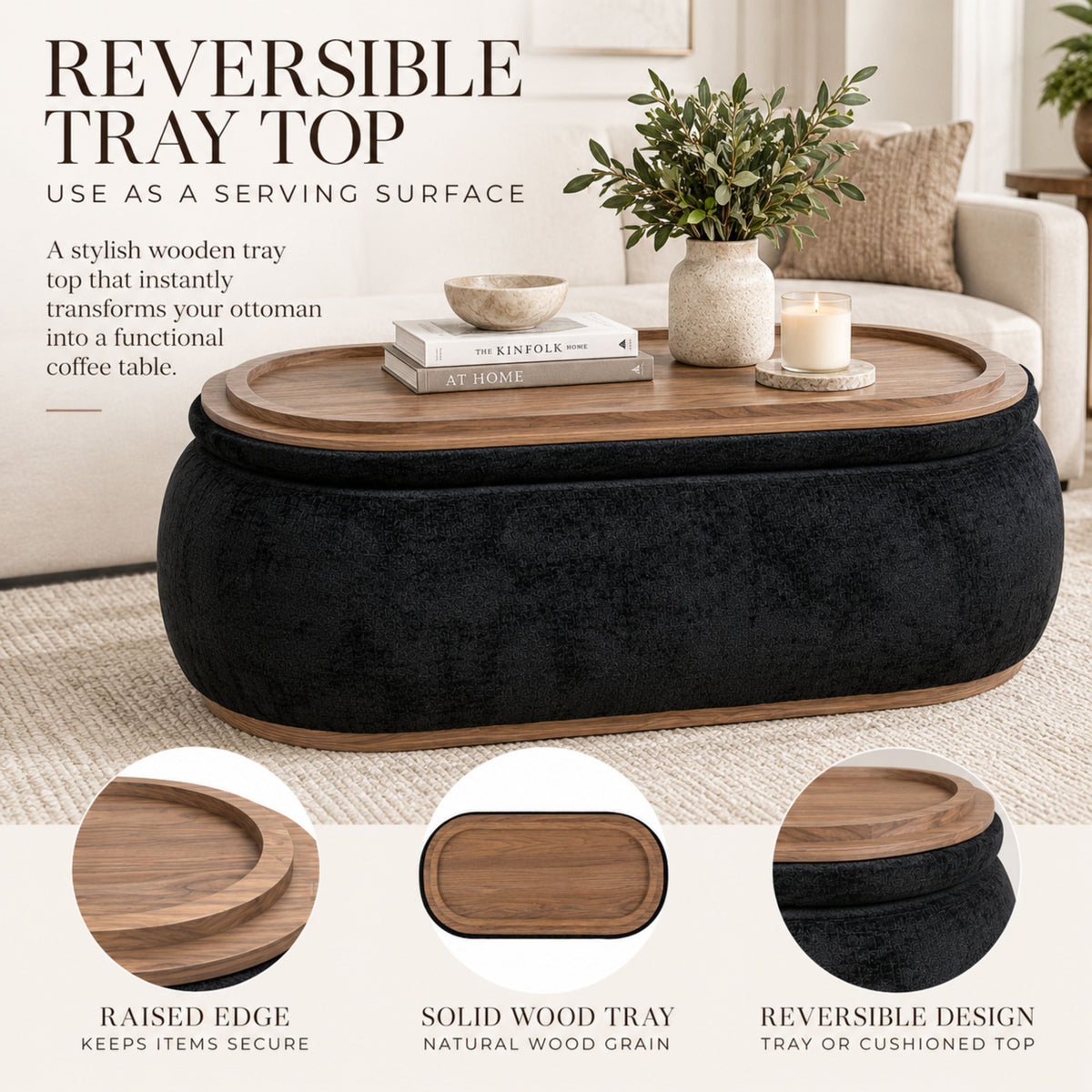 OT701 BLACK OTTOMAN