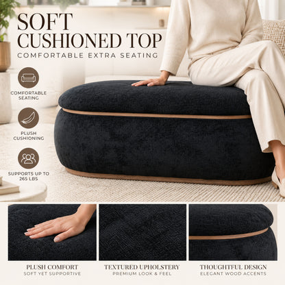 OT701 BLACK OTTOMAN