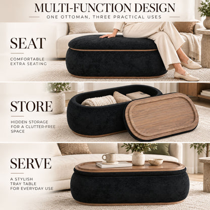 OT701 BLACK OTTOMAN