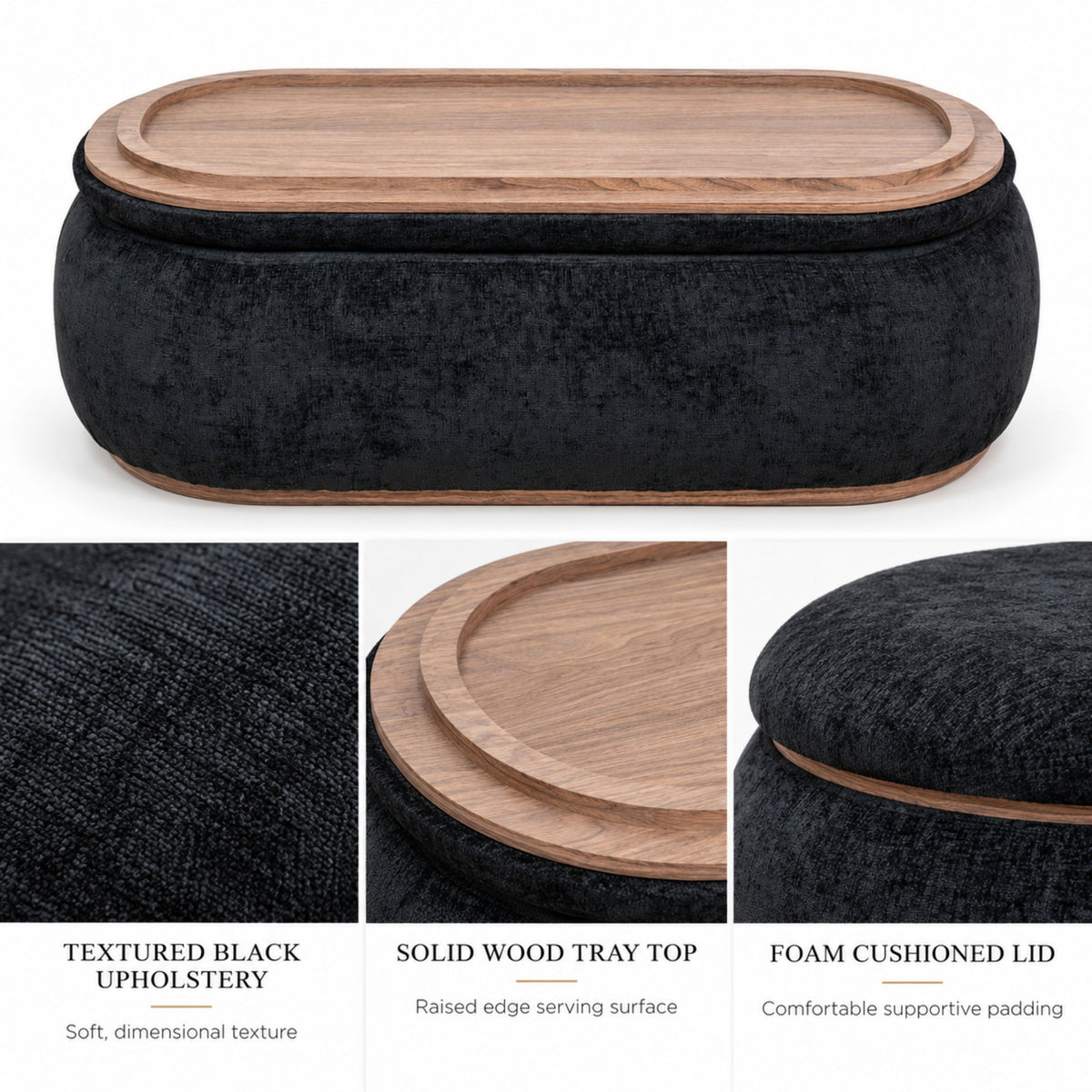OT701 BLACK OTTOMAN