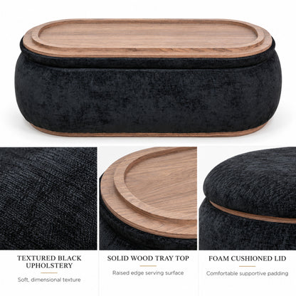 OT701 BLACK OTTOMAN
