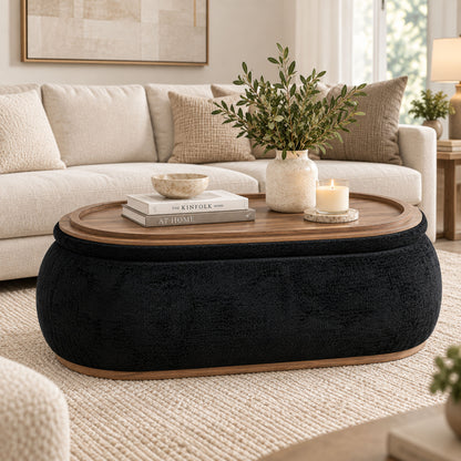 OT701 BLACK OTTOMAN