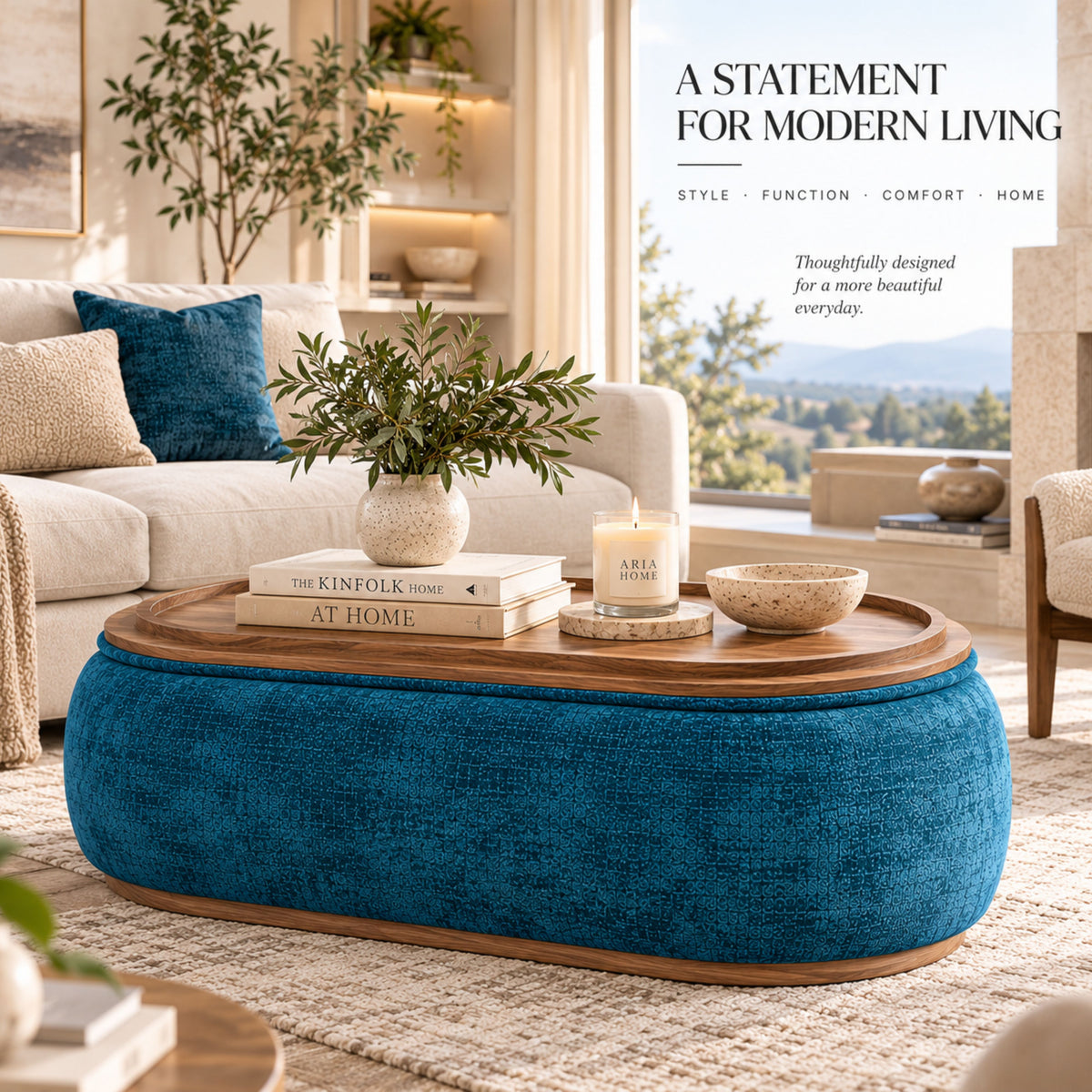 OT701 TEAL OTTOMAN