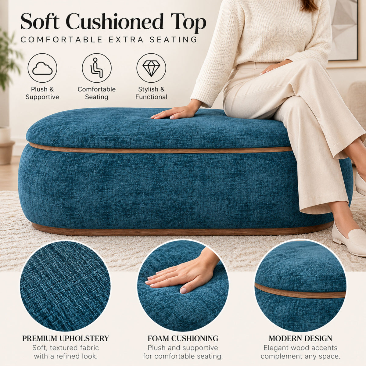 OT701 TEAL OTTOMAN