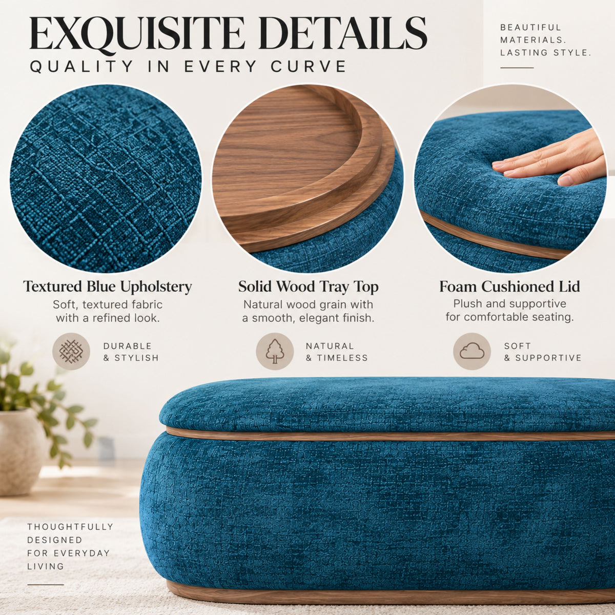 OT701 TEAL OTTOMAN