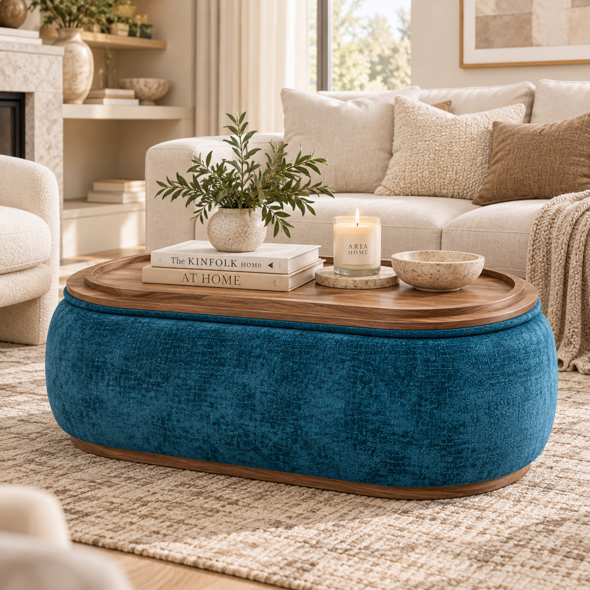 OT701 TEAL OTTOMAN