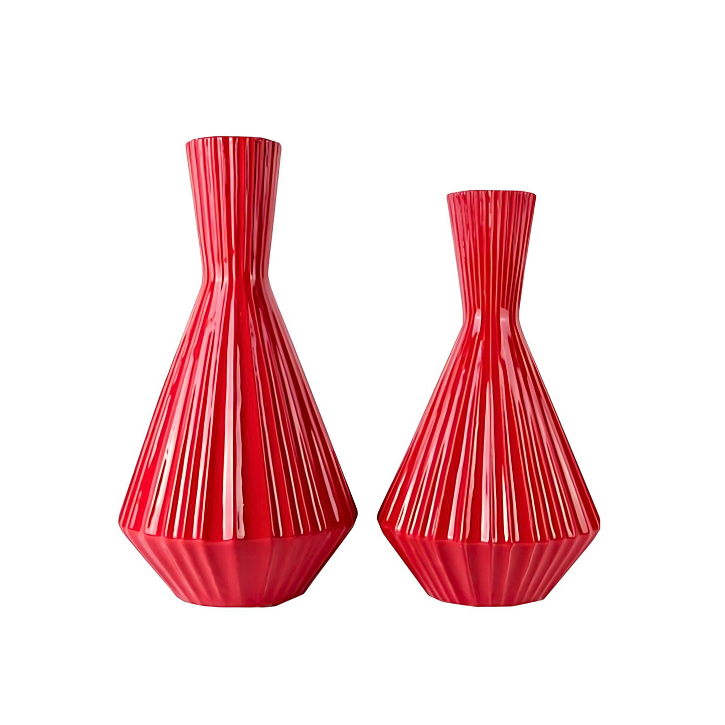 Set of 2-Vases-Water Jug Shape-Santa Fe Style-Red-Home D Cor-Earthy-Rustic-Organic-Southwest-Home Ac