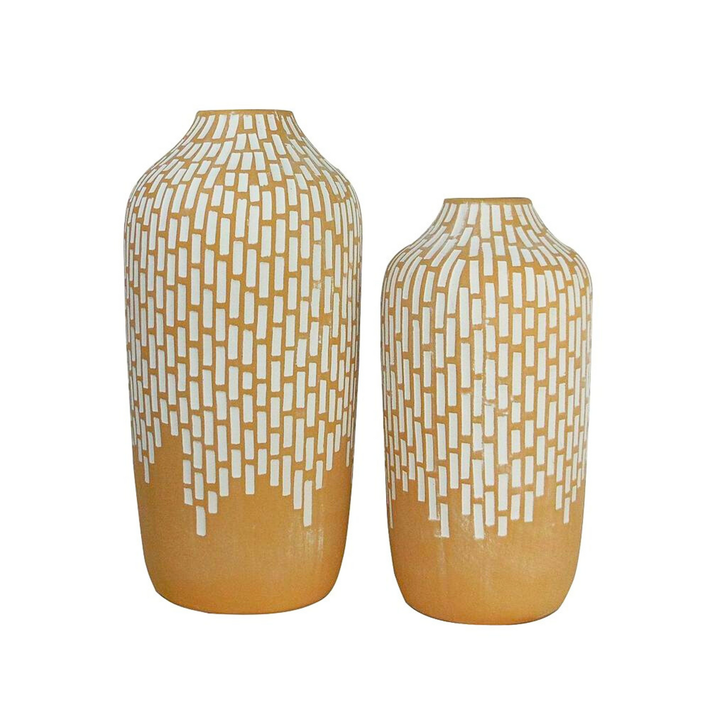 Vase-Set of 2-Oblong Vases-Earthy-Textured-Home Decor-Home Accent-Gift