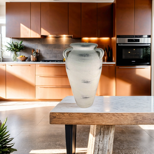 Ceramic Vase - Centerpiece - Decorative - Boho - Shabby Chic - Vintage - Modern Luxury - Handles - Aria Home