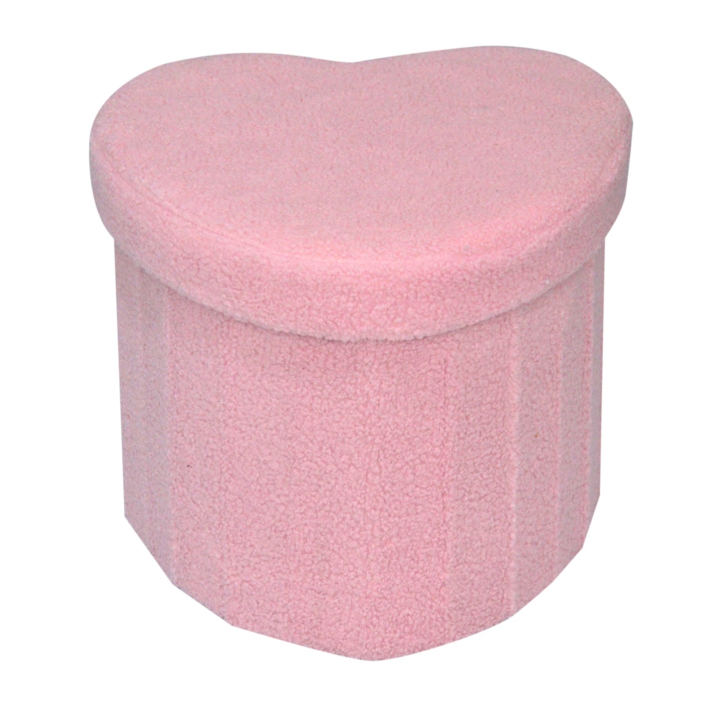 Pink Heart Shaped Storage Ottoman