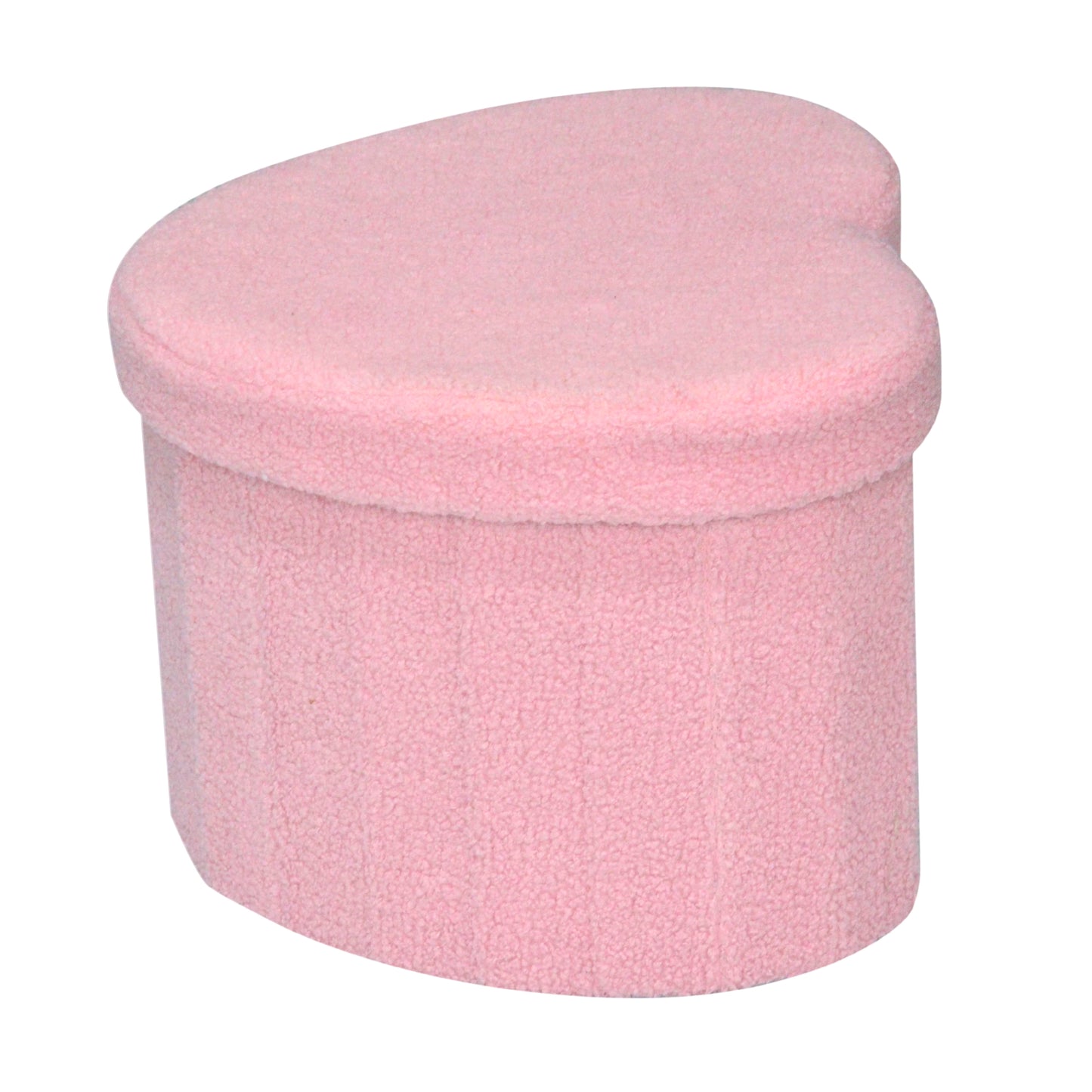 Pink Heart Shaped Storage Ottoman