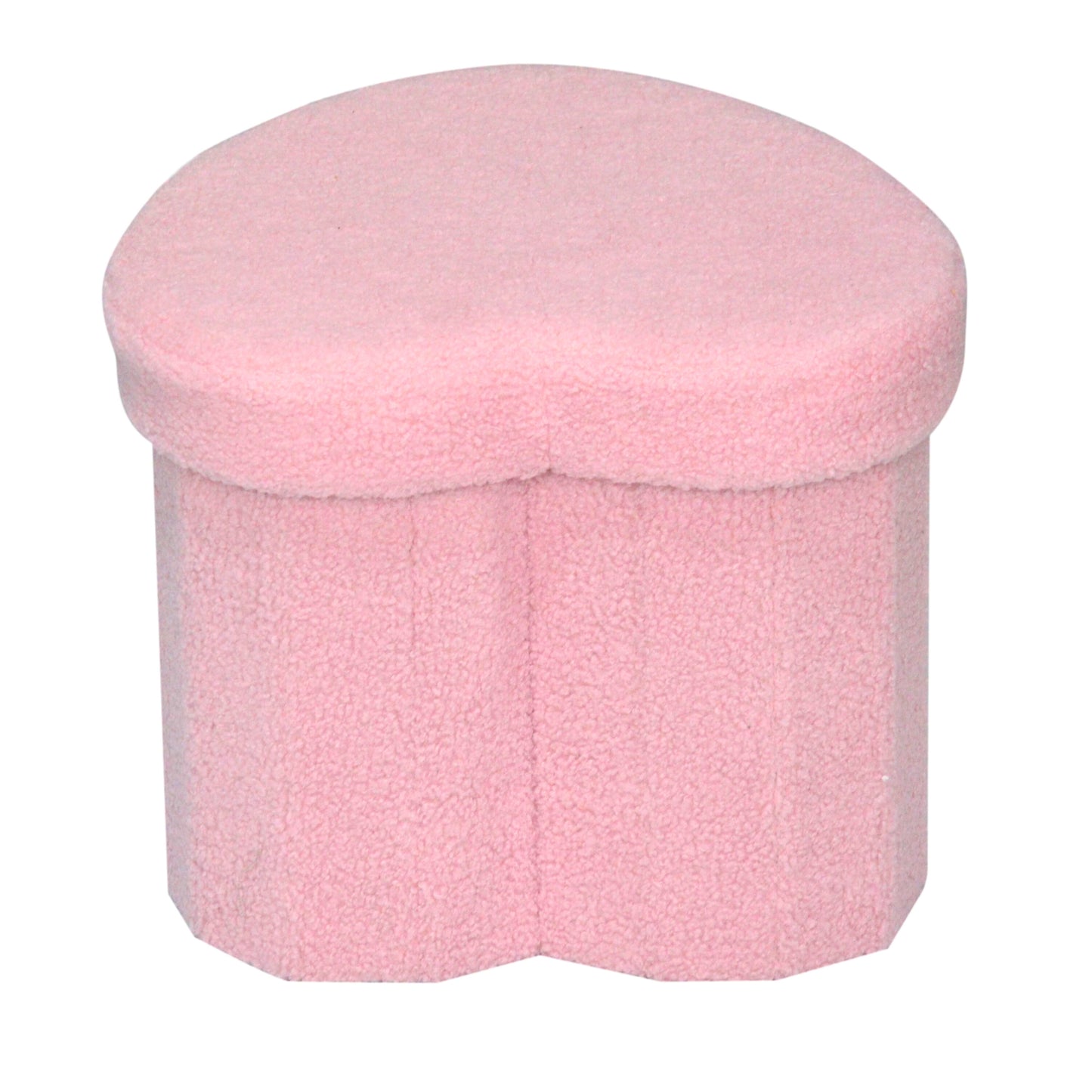 Pink Heart Shaped Storage Ottoman