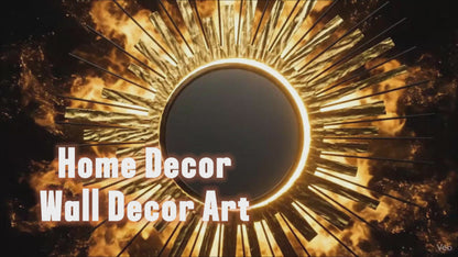Sunburst Mirrored Wall Art - Metallic Decorative Centerpiece
